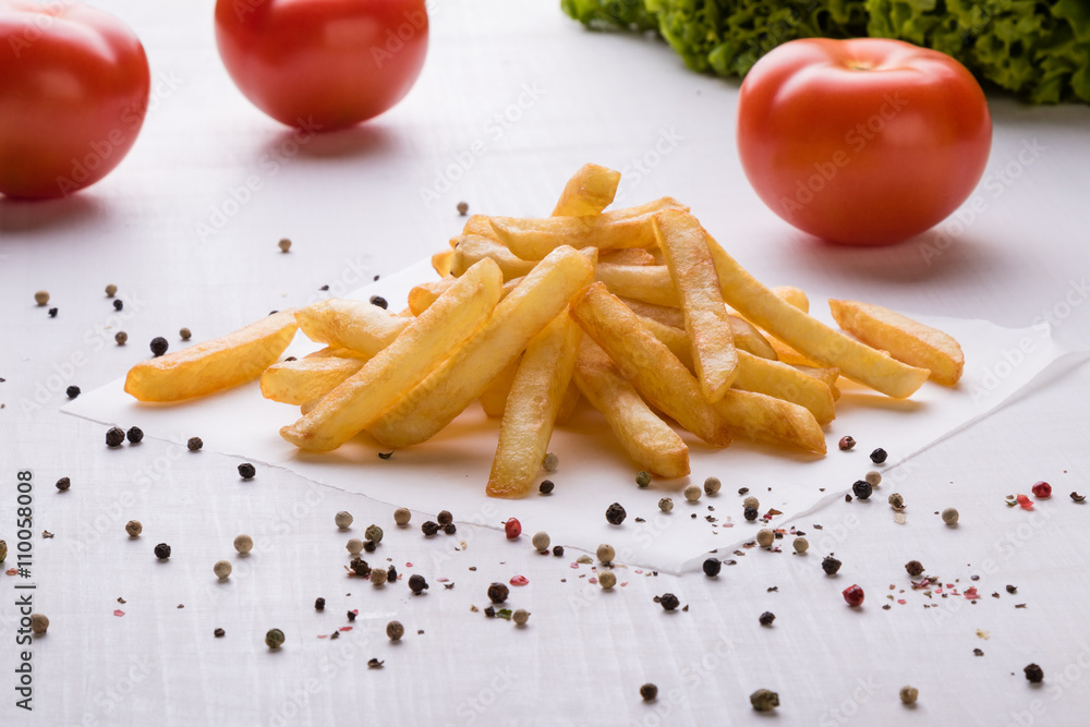 fries with seasoning