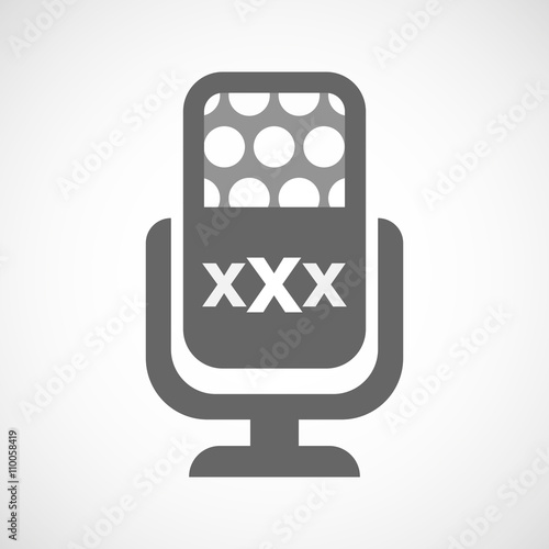 Isolated mic icon with  a XXX letter icon