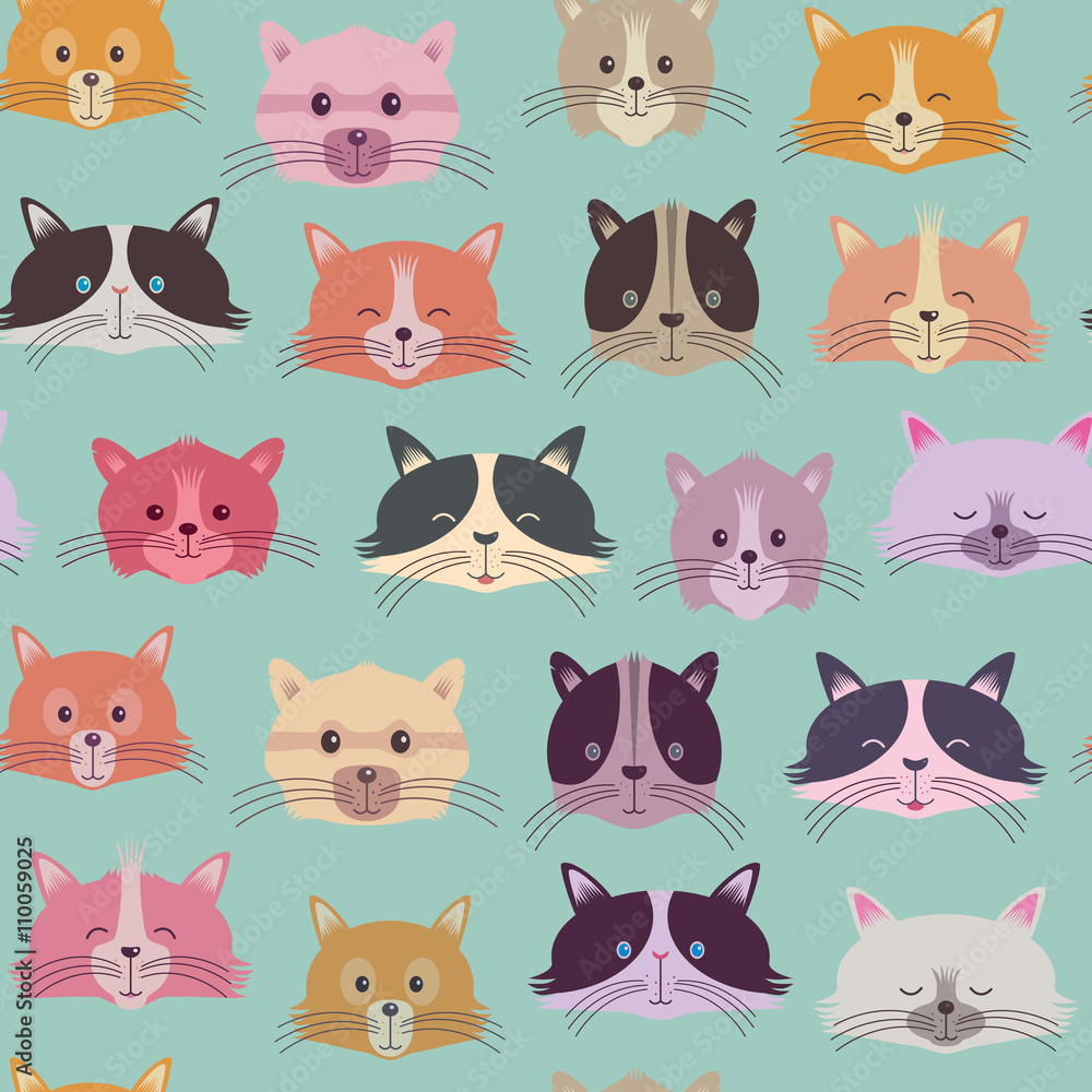 Cute seamless pattern with cats Cute seamless pattern with cats