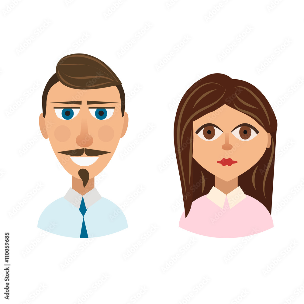 People avatars man and woman vector eps 10 People avatars man and woman vector eps 10