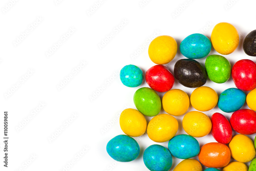 Multicolored candy on a white background. Multicolored candy on a white background.