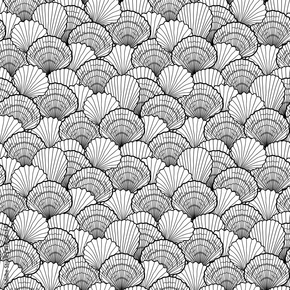 Graphic seashells pattern