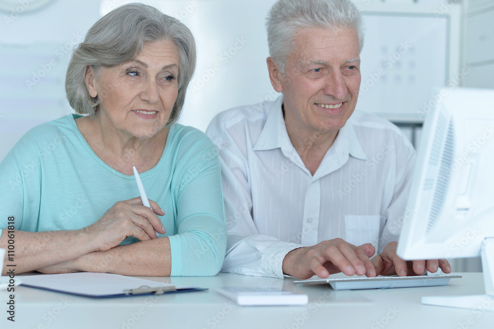 Senior couple with computer Senior couple with computer