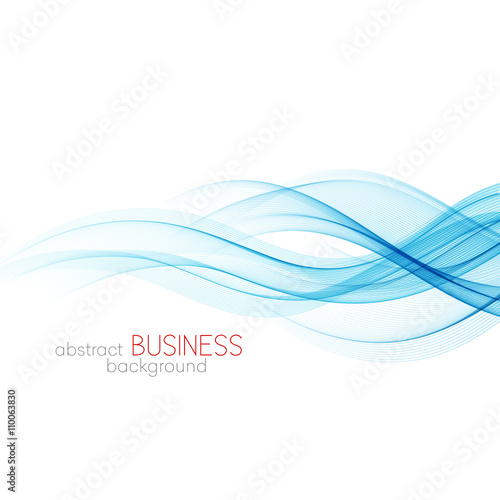 Abstract vector background, blue wavy 