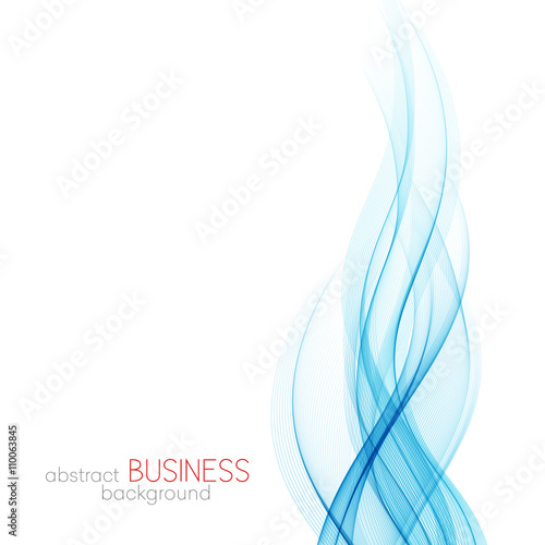 Abstract vector background, blue wavy 