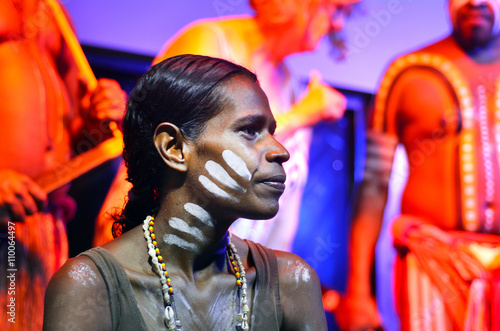 Yirrganydji Aboriginal woman and men in Queensland Australia