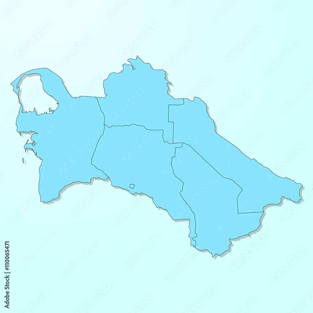 Turkmenistan blue map on degraded background vector