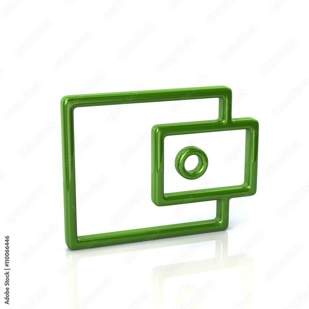 3d illustration of green wallet icon isolated on white background 3d illustration of green wallet icon isolated on white background