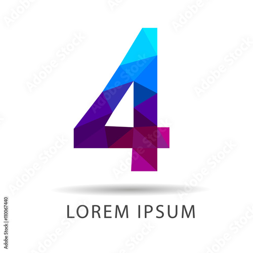 Number four as design logo design geometric icons