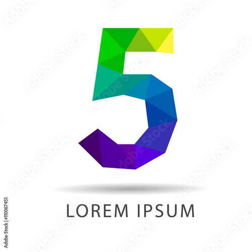 Number five as design logo design geometric icons