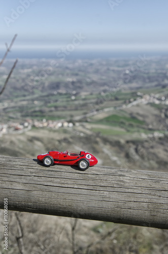 Scale model of famous race car at San Marino