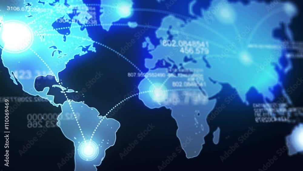 Internet Connection World Map Animation - 4K Resolution Internet Connection World Map Animation - 4K Resolution