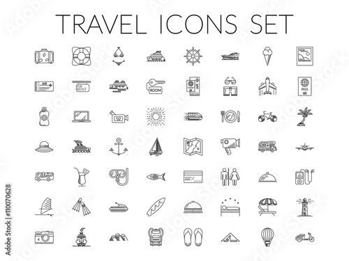 Travel icons set. 