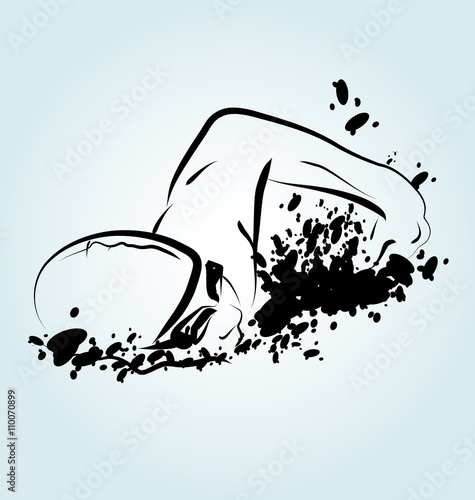 Vector illustration of a swimmer