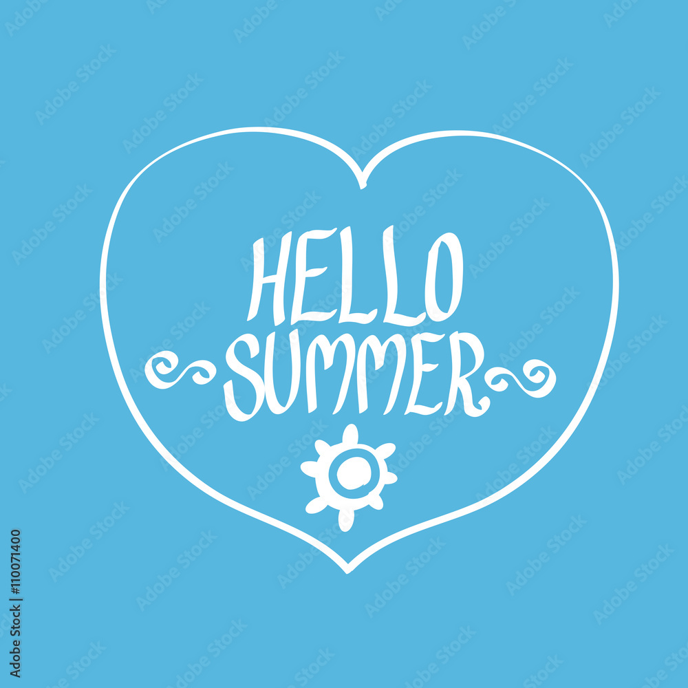 Fototapeta premium Hello Summer funny vector illustration.