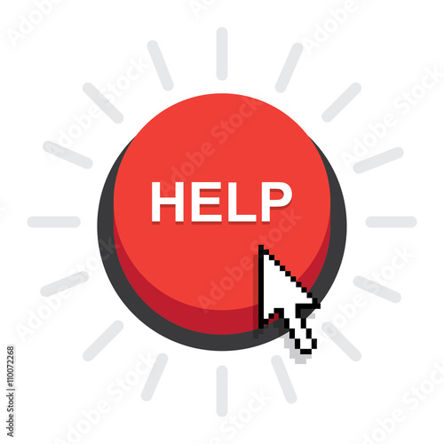 Help button icon, vector