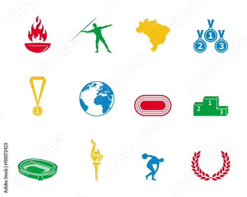 Olympische Spiele - Icons Bunt