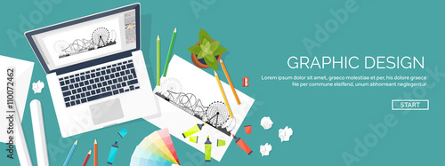Graphic web design. Drawing and painting. Development. Illustration, sketching, freelance. User interface. UI. Computer, laptop.