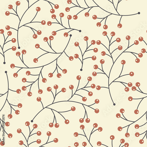 Seamless pattern with decorative berries