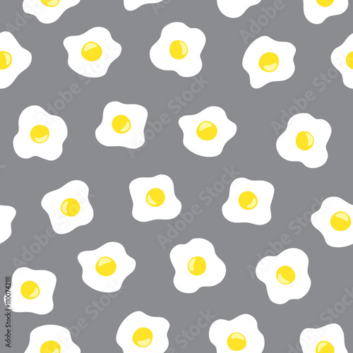 vector seamless texture with fried eggs