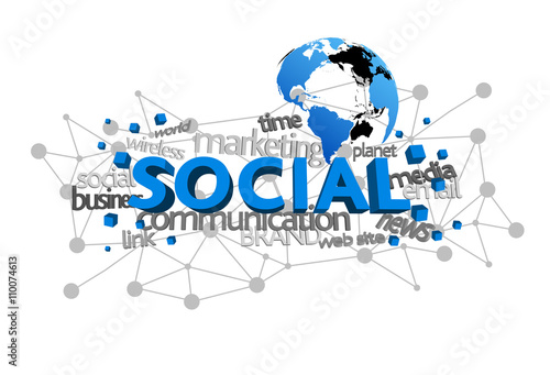 social, scritta, composizione