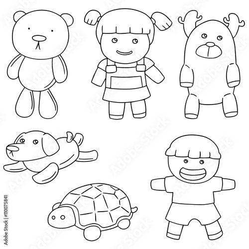 vector set of doll