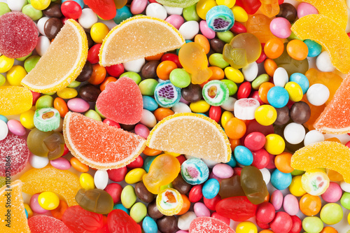 Colorful candies, jelly and marmalade