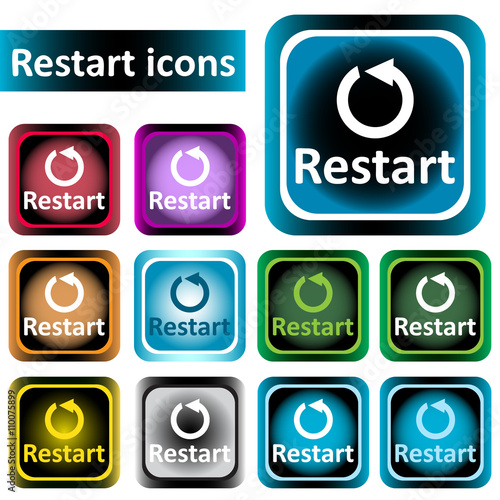 Clipart color icons restart and arrow