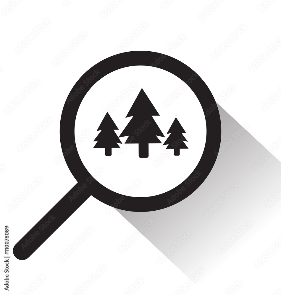 vector magnifying glass with tree icon vector magnifying glass with tree icon