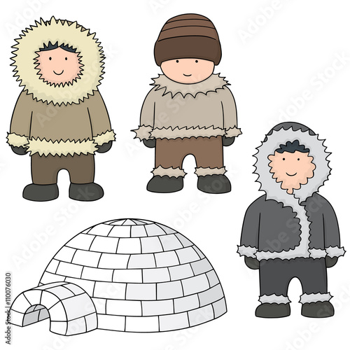 vector set of eskimo