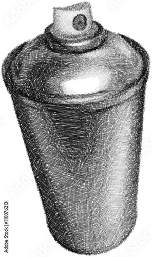 graffiti spraycan pencil hatch sketch in black and white