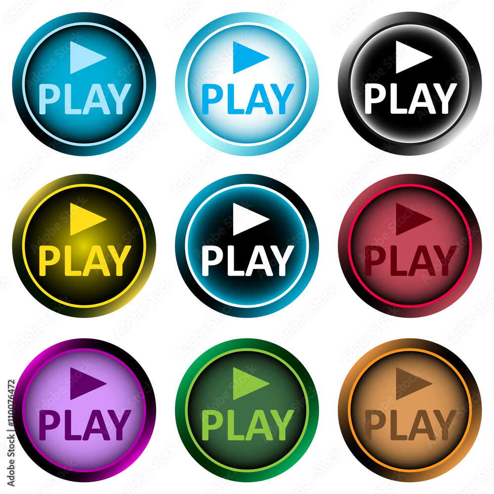 Clipart color icons play and sign Clipart color icons play and sign