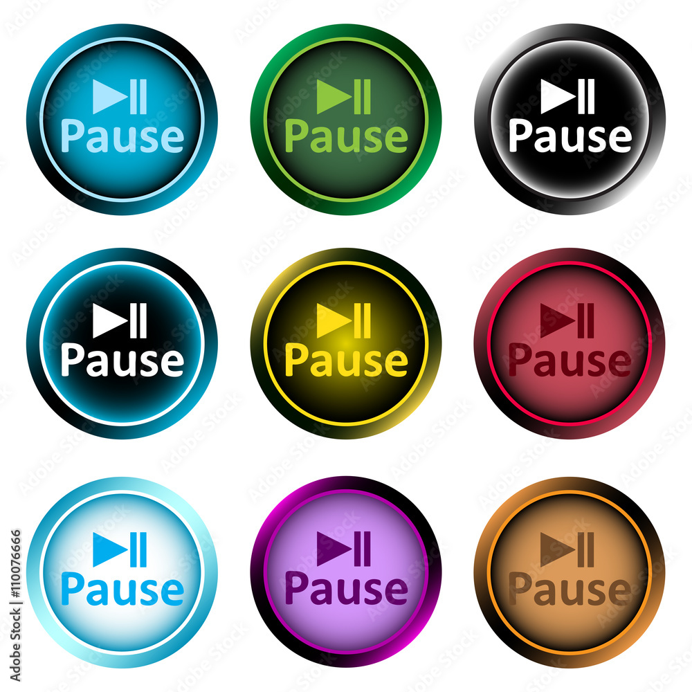 Clipart color icons pause and symbol Clipart color icons pause and symbol