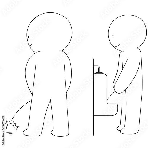 vector set of man peeing