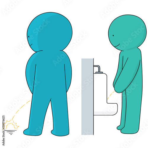 vector set of man peeing