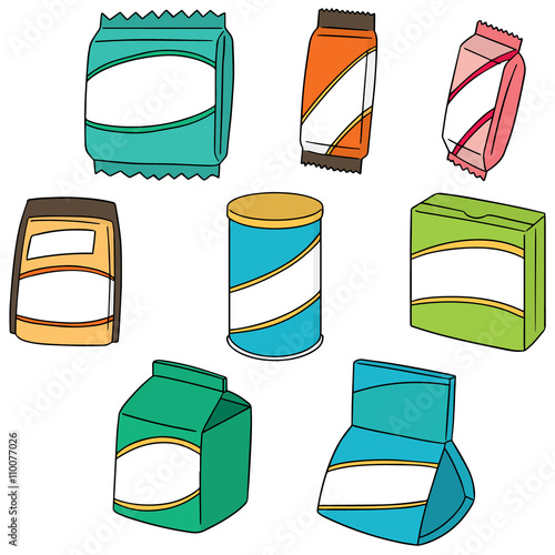 vector set of snack