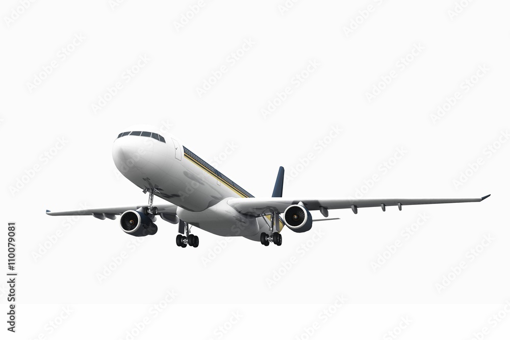 airplane flying on white background airplane flying on white background