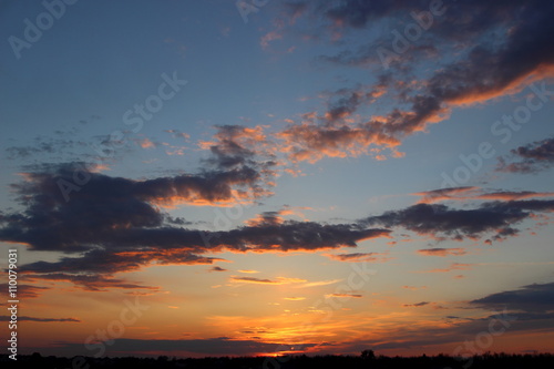 beautiful sunset in the field © xokk1308
