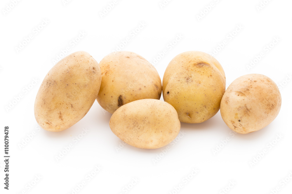 New potato isolated on white background. New potato isolated on white background.