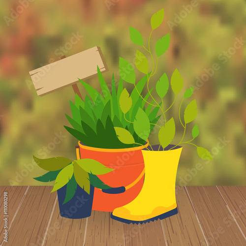 Garden flower bed. 