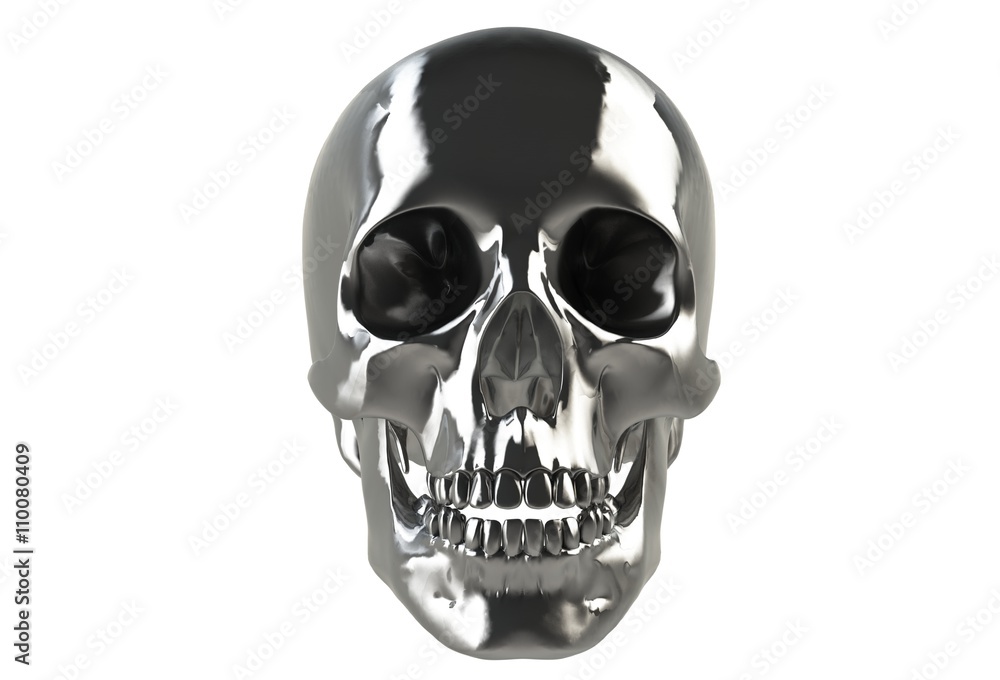 Fototapeta premium Human skull on isolated white background
