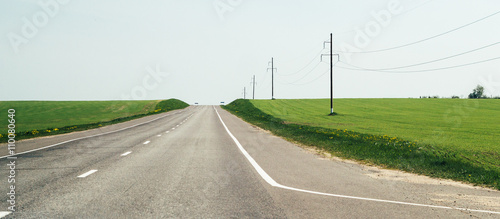 загородная дорога, поля, простор