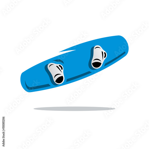 Vector Wakeboard Cartoon Illustration.