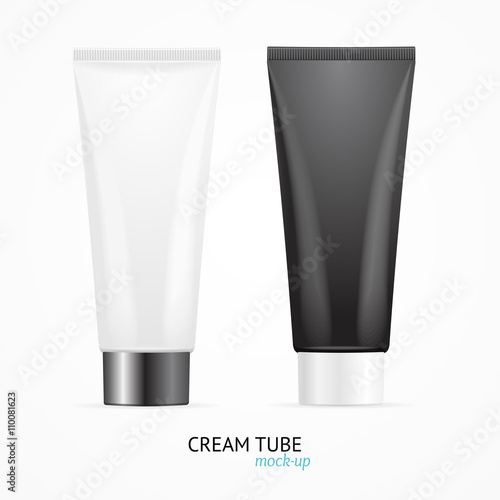 Cream Tube Mock Up Set. Vector