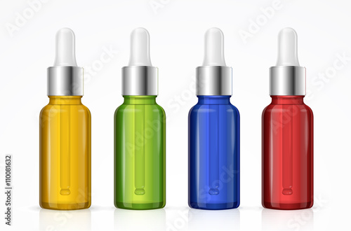 Dropper Bottle Set Colorful. Vector