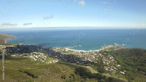 Cape Town city 4K UHD aerial footage of Camps Bay beach. Part 2 of 2