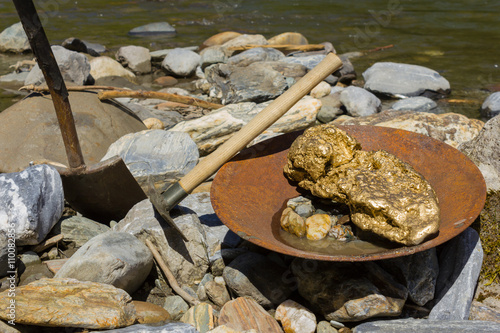 Canvas Print Goldwaschen Gold
