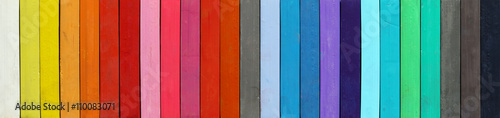 Vászonkép Crayons - detail of the colored pastels