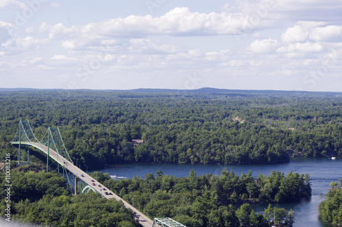 Bird's eye view of Ivy Lea Bridge Ontario Canada 