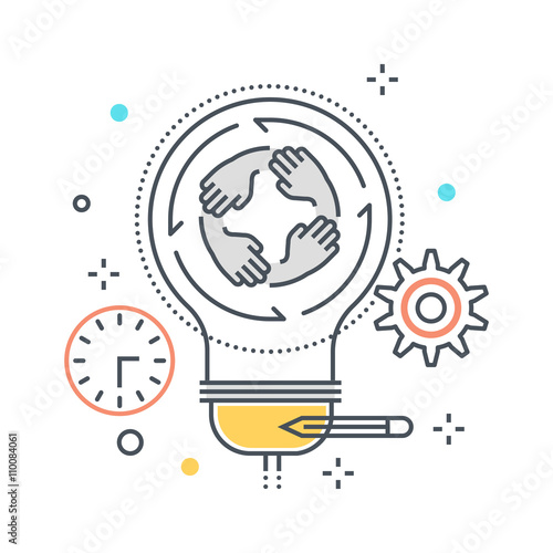 Light bulb and team work concept illustration